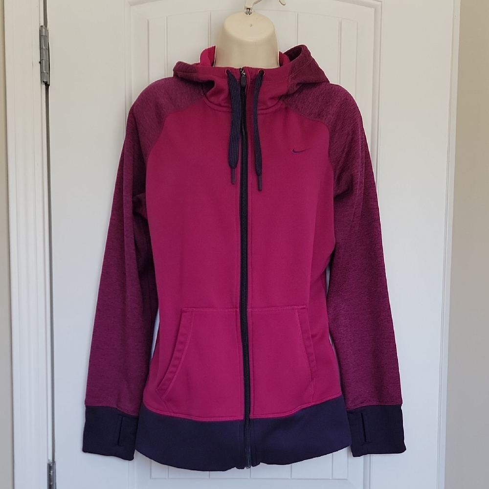 💗 NIKE Therma Fit Full Zip Hooded Hoodie Jacket Purple/Blue L